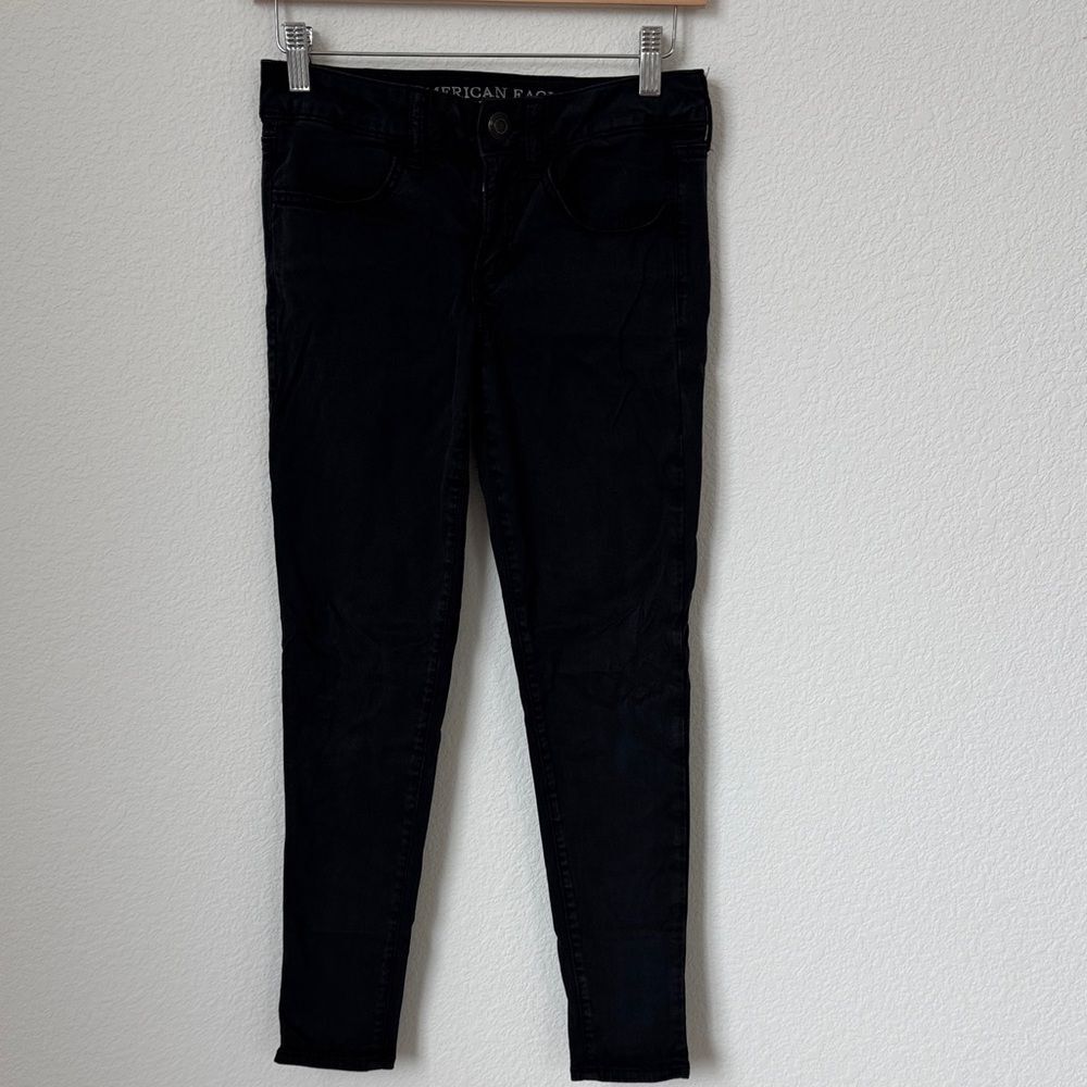 American Eagle Outfitters Jegging Black Ankle Soft Denim Jeans, size 2 short